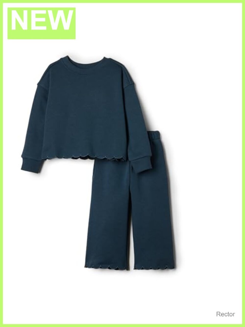 Toddler Girls French Terry Sweatshirt & Sweatpant Set Scallop Detail